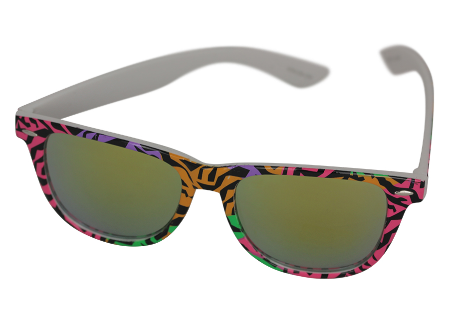 Wayfarer sunglasses in coloured animal print design