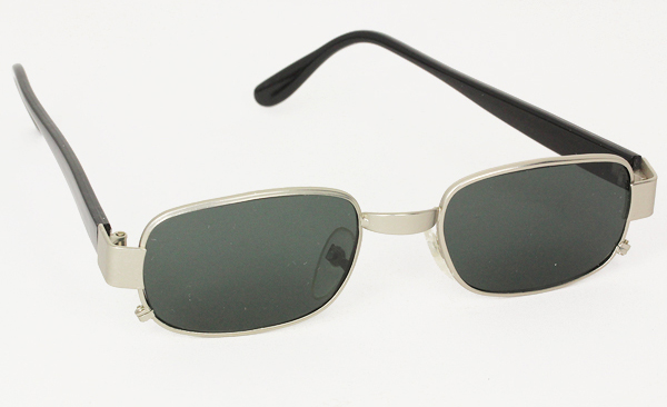 Masculine matte silver square sunglasses