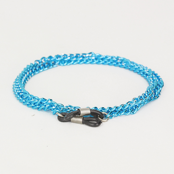 Blue glasses chain in metal