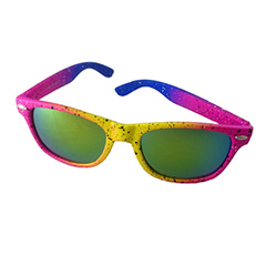 Neon sunglasses with spraypaint look