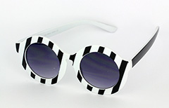 Large round sunglases in black and white - Design nr. 1038