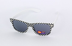 Sunglasses for children in checkered black and white - Design nr. 1087