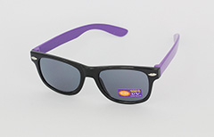 Sunglasses for children in checkered black and purple