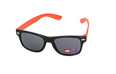 Sunglasses for children in black with orange arms - Design nr. 1097
