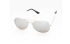 Silver aviator / pilot sunglasses with mirror lenses - Design nr. 277