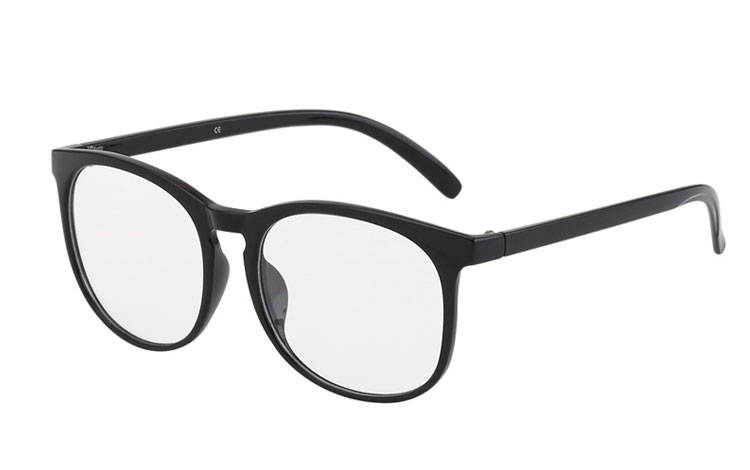 Round black non-prescription glasses  - Design nr. 3017