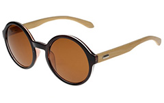Round sunglasses with bamboo - Design nr. 3043