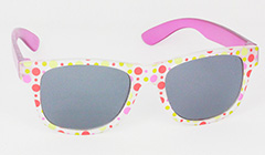 Matte sunglasses for kids with polkadots - Design nr. 3096