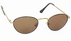 Oval metal sunglasses in black and gold - Design nr. 3118