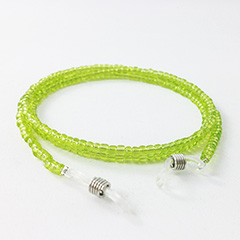 Glasses cord with lime green pearls