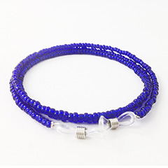 Glasses cord with blue pearls