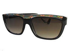 Black sunglasses with flower pattern