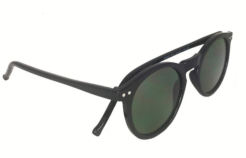 Sort rund modesolbrille i unisex design - sunlooper.co.uk - billede 2