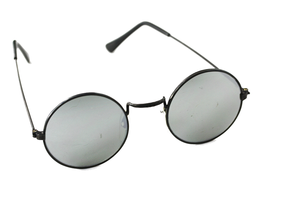 Round sunglasses in metal with mirror lenses