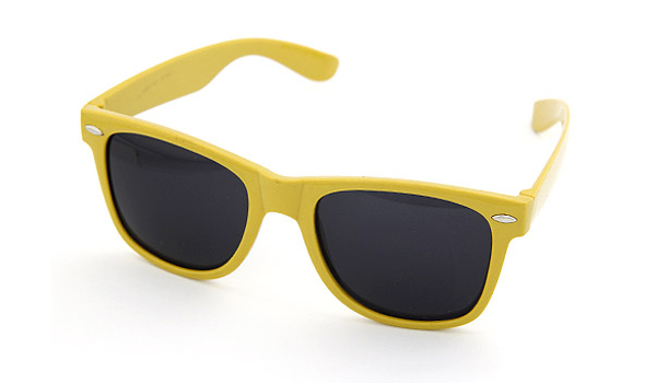 Yellow wayfarer sunglasses