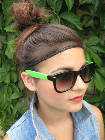 Wayfarer black with neon green - sunlooper.co.uk - billede 2