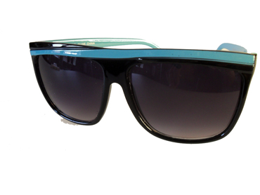 Black sunglasses with blue stripe