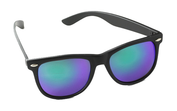 Wayfarer sunglasses in with multicoloured lenses