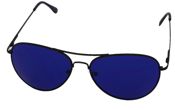 Aviator / metal pilot sunglasses with blue lenses